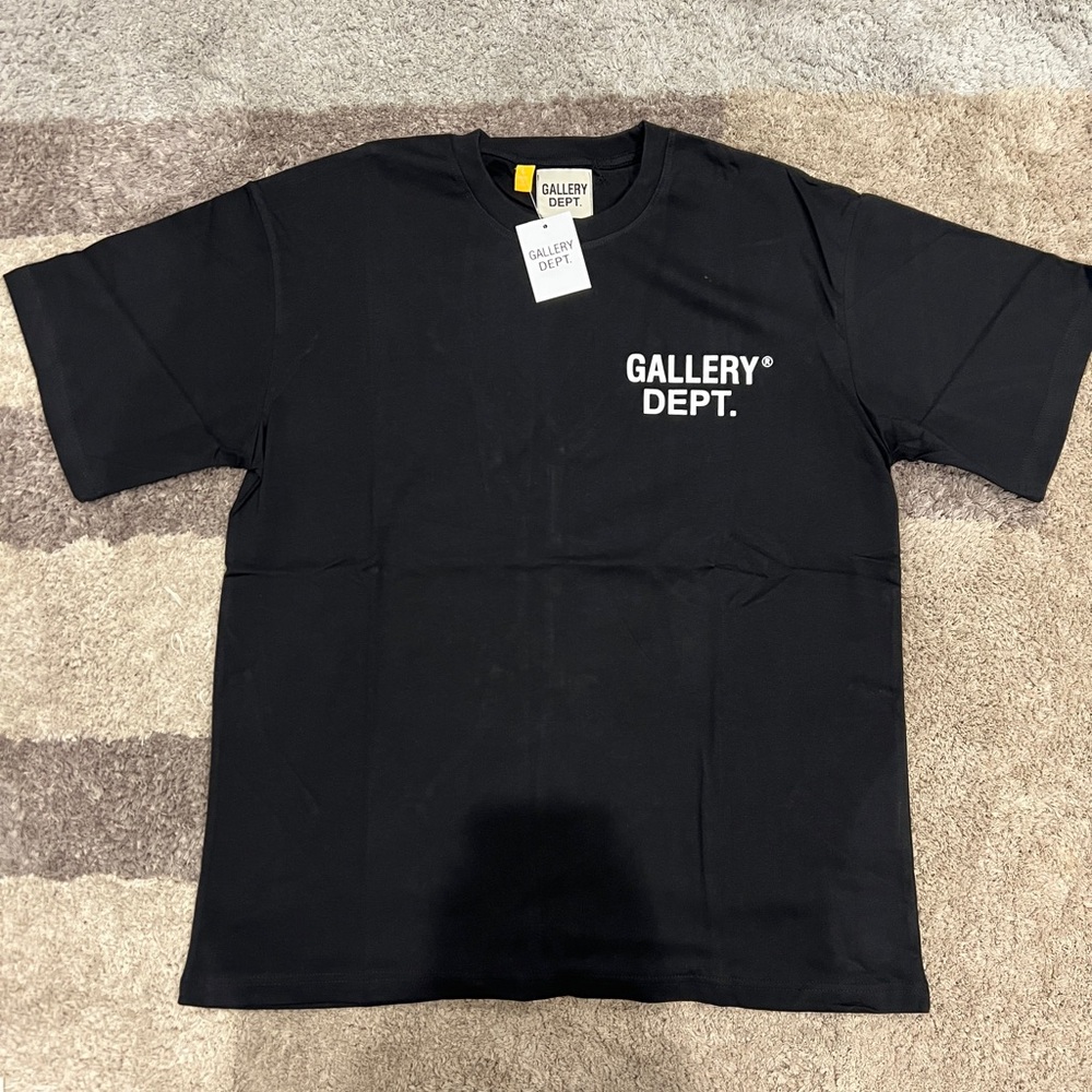 Gallery Dept Black Tee with White Logo